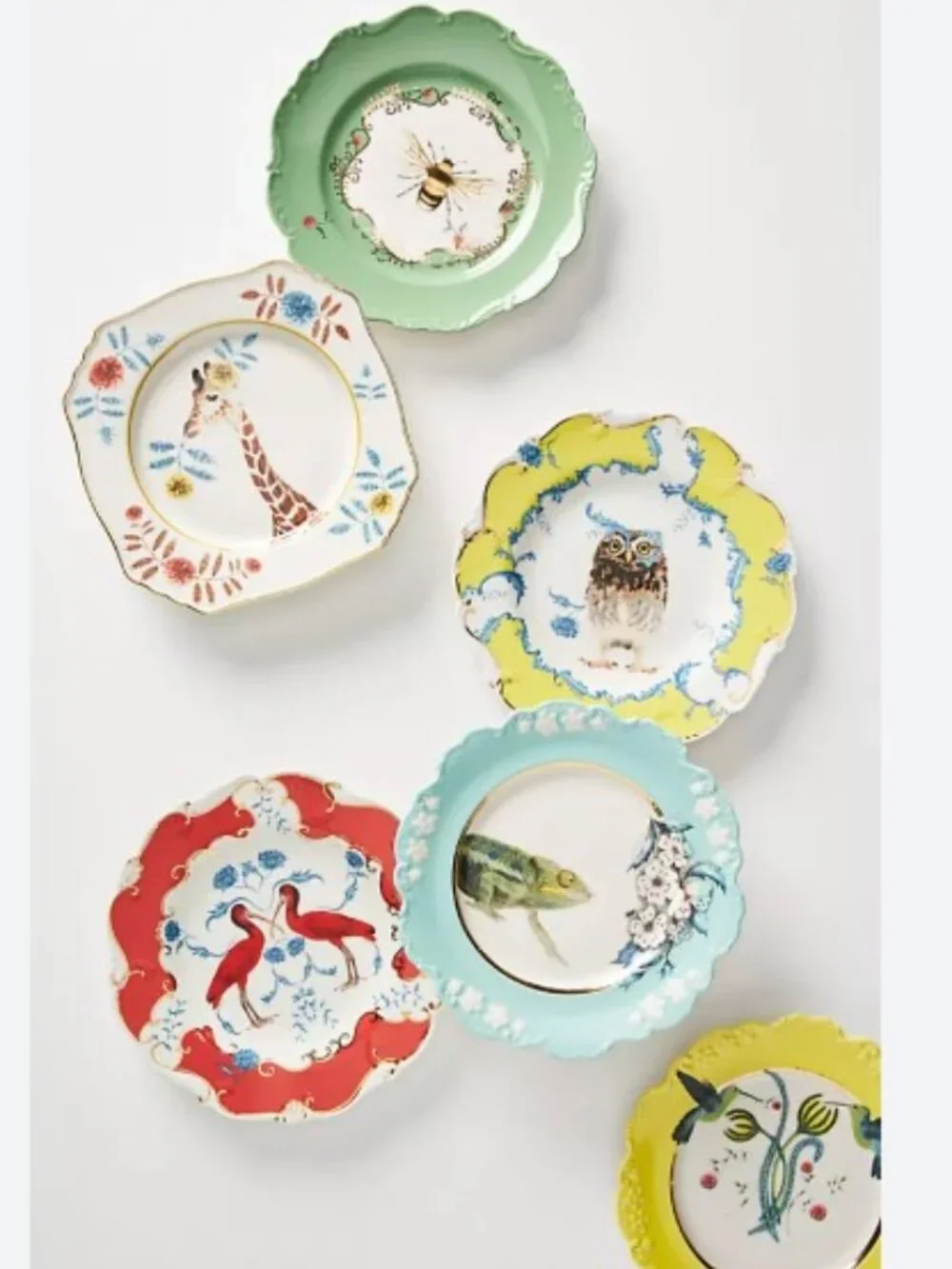 Anthropologie Lou Rota Mother Nature Dessert Plate with Giraffe - New